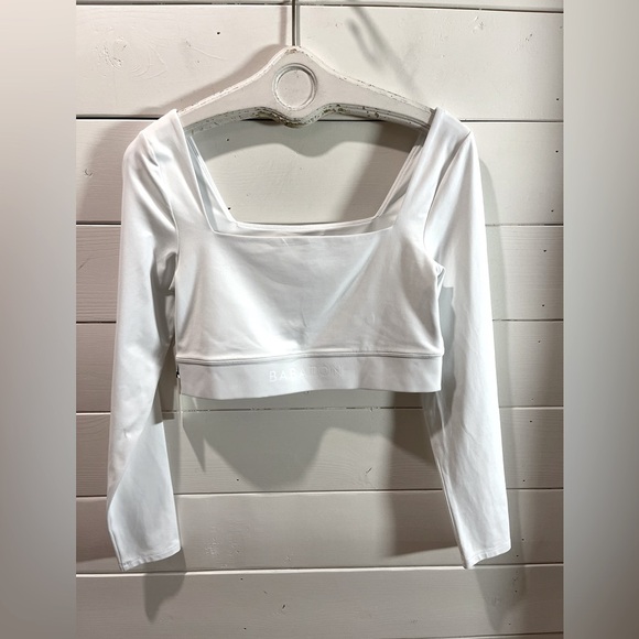 Babaton Tops - 🤍BABATON – White Square Neck Long Sleeve Top Size L (NWT)